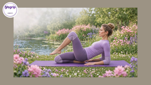 Yogrip Soft Padded Elbow & Knee Support Sleeves — Purple hero