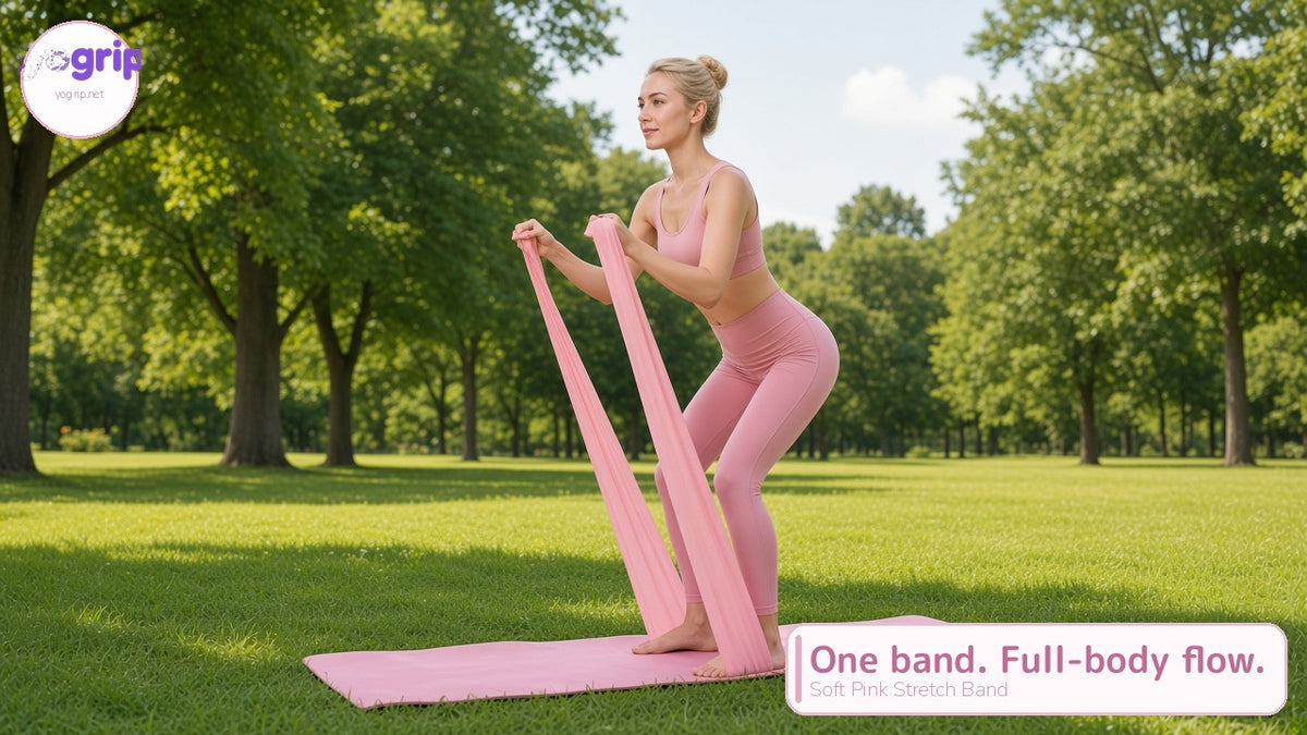 Yogrip Soft Pink Stretch Band — Yoga & Pilates Band for Women